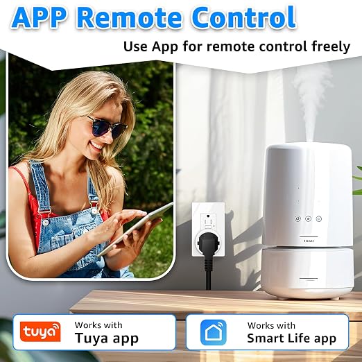 WiFi Smart Outlet Plug with Remote, Compatible with Alexa and Google Home via - Image 2