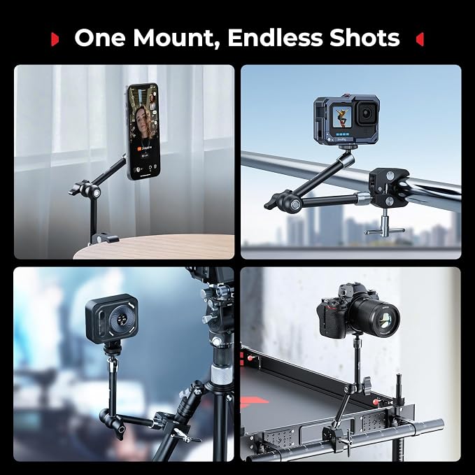 SmallRig Magic Arm Clamp w/ 1/4" Screw, Phone Mount - Image 7