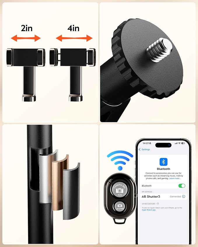 Ring Light Tripod for iPhone Overhead Camera Mount, LUXSURE Ring Light - Image 7