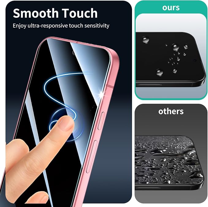 3+3+1-Pack, Privacy Screen Protector and Camera Lens Protector - Image 9