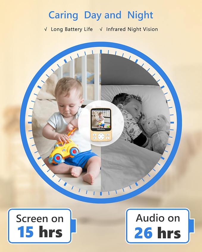 HelloBaby 4" IPS Video Baby Monitor - Image 5