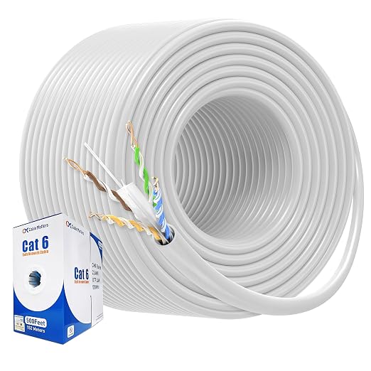 Cable Matters 10Gbps in-Wall Rated 23AWG Bare Copper Cat 6 Cable - 500ft by CableMatters