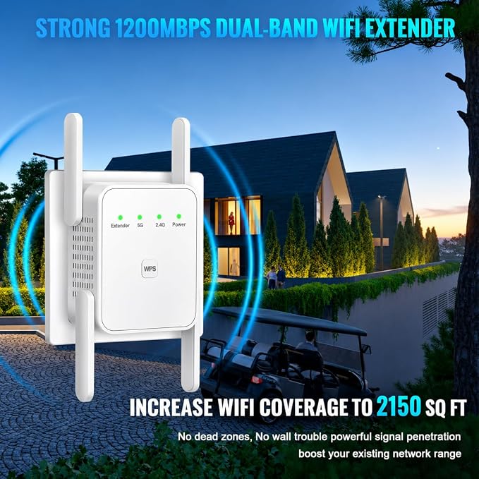 WiFi Extender Signal Booster for Home, WiFi Booster 1200Mbps Dual Band - Image 4