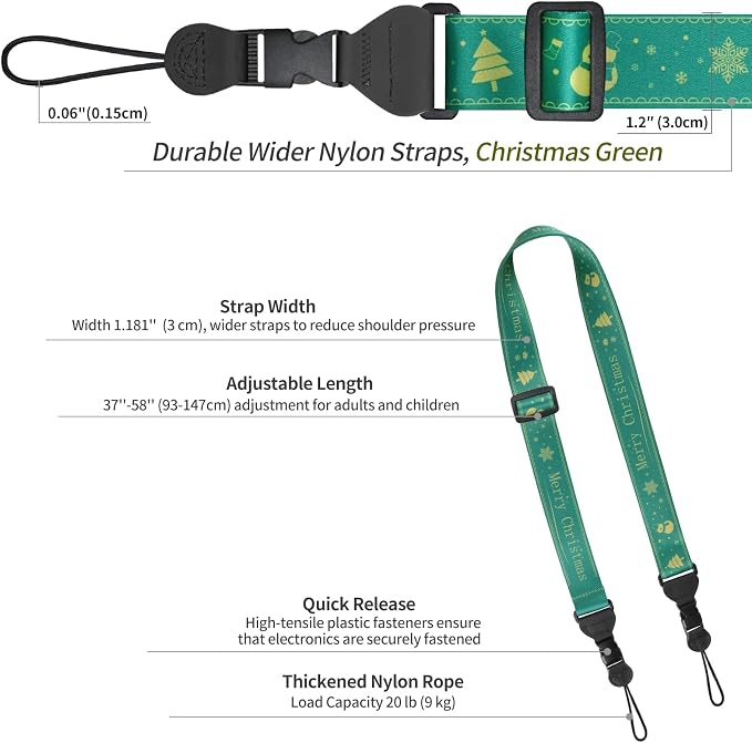 FIEIL 5Pcs Christmas iPad Strap, Adjustable Camera Neck Strap, Comfortable - Image 6