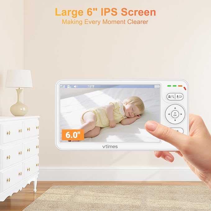 VTimes Baby Monitor with Camera and Audio, Baby Monitor No WiFi Night Vision - Image 2