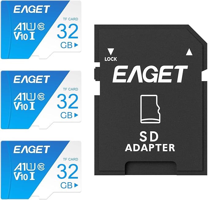 EAGET 3-Pack 32GB TF Memory Card Up to 100MB/s Read 30MB/s Write by EAGET