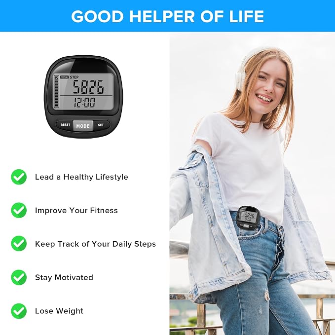 3D Pedometer Step Counter for Walking and Miles, Simple Step Tracker - Image 4