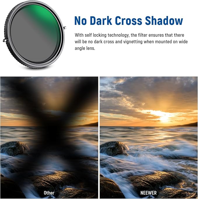 NEEWER 2 in 1 52mm Variable ND Filter ND2–ND32&CPL Filter No X Cross/30 Layer - Image 4