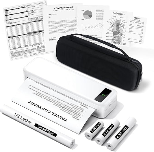 Portable Printers Wireless for Travel, A285M Bluetooth Inkless Thermal Printer by TATTMUSE