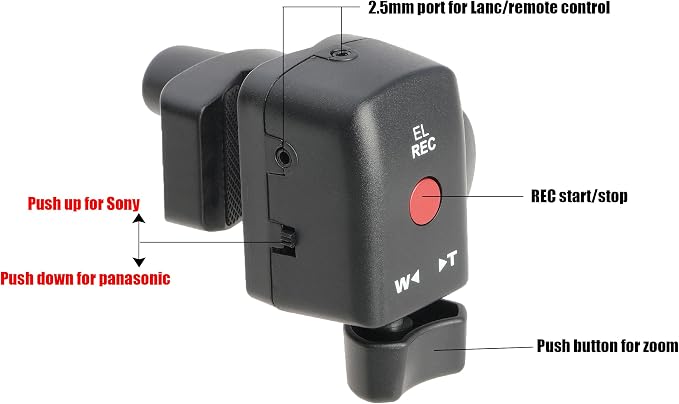 FOTGA Lanc Camcorder Zoom Remote Control Video Recording Controller 2.5mm Jack - Image 3