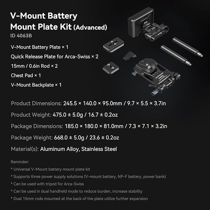 SMALLRIG Foldable V Mount Battery Plate - Image 9