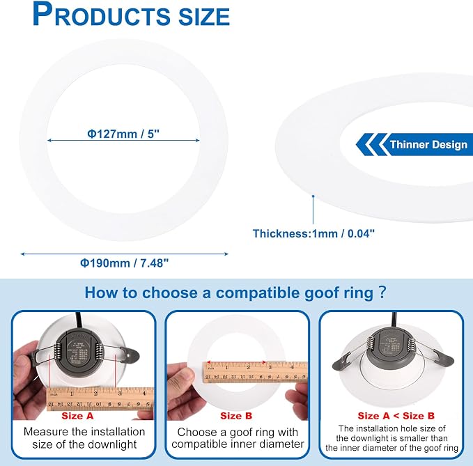 PATIKIL 5" ID 7.48" OD Goof Rings - Image 2