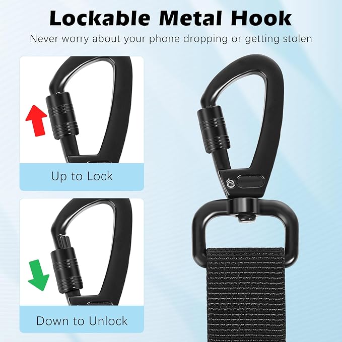 MoKo Anti-theft Phone Tether, Phone Lanyard Retractable Steel Line Cellphone - Image 3