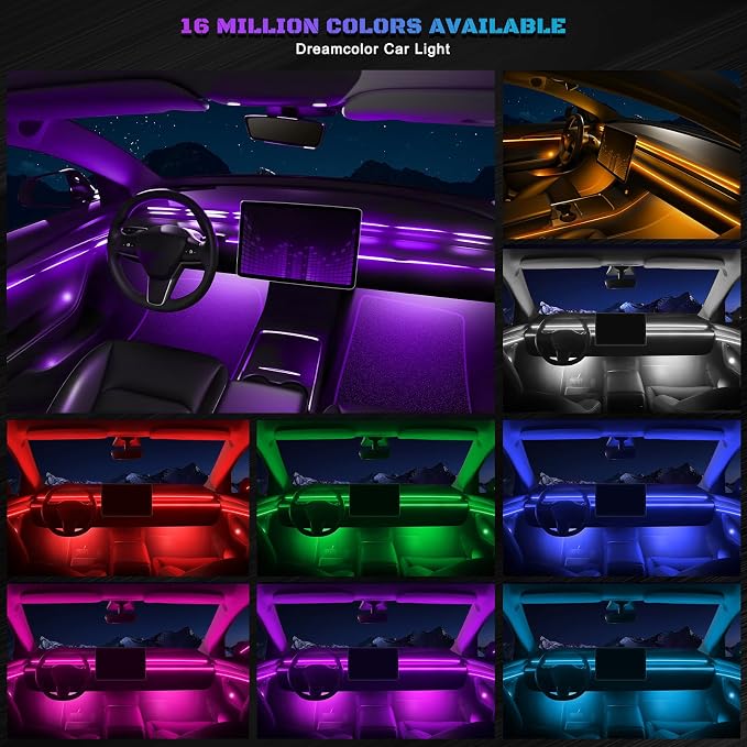 RGB Acrylic Interior Car LED Strip Light - Image 2