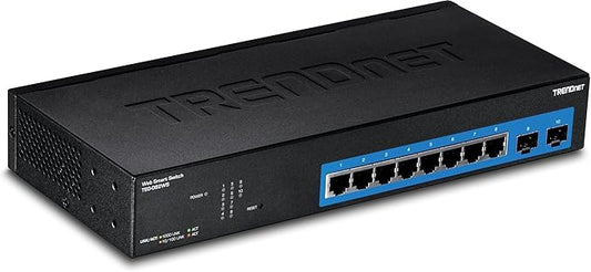 TRENDnet 10-Port Gigabit Web Smart Switch, 20 Gbps Switching Capacity, 8 x by TRENDnet