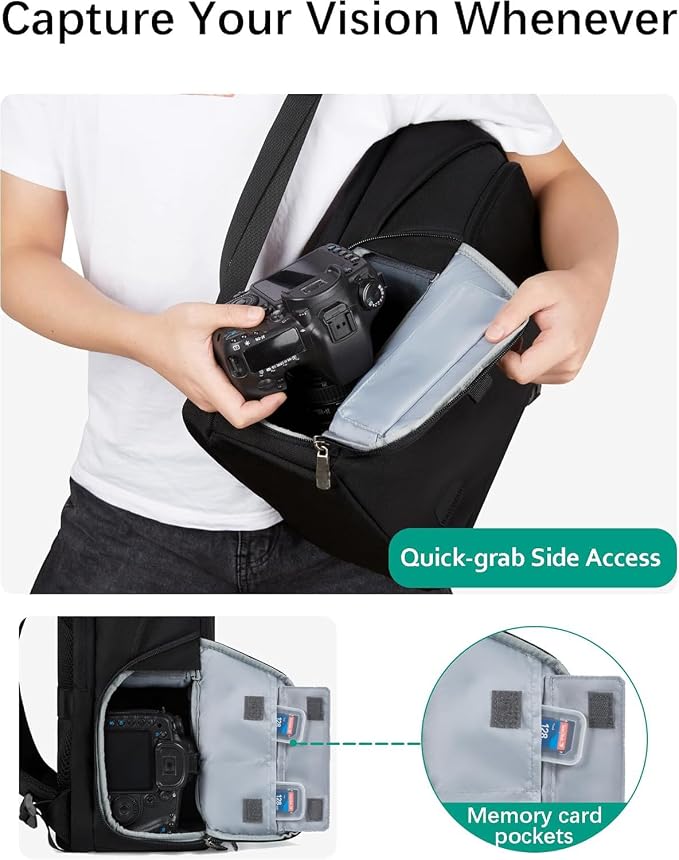 BAGSMART Camera Backpack, DSLR SLR Camera Bag Backpack Fits 15.6 Inch Laptop - Image 6