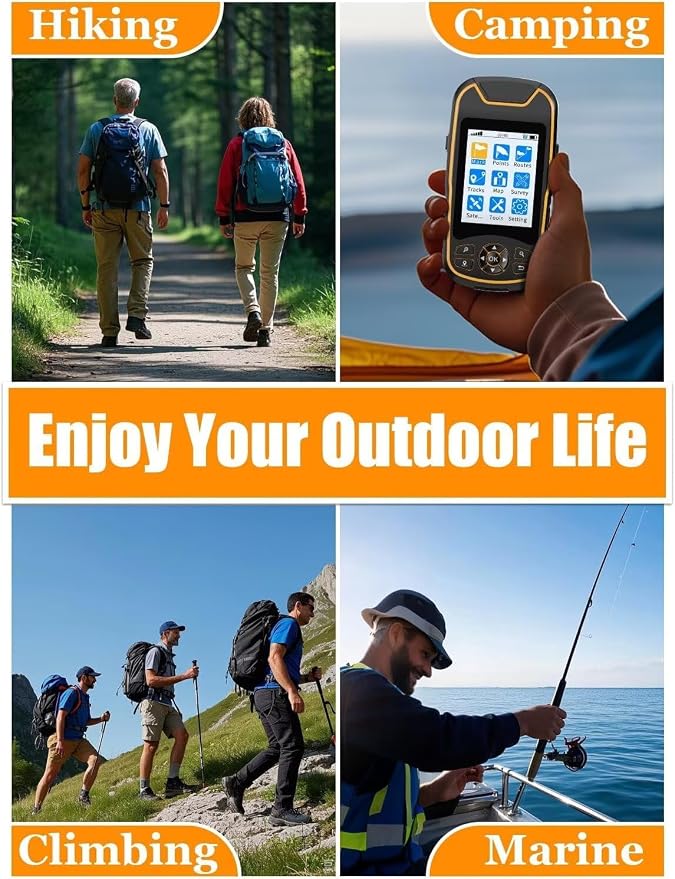 Handheld GPS for Hiking, Rugged and Waterproof Handheld GPS Navigator, 3.2" - Image 9