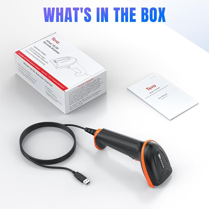 Tera Upgraded USB 1D 2D QR Barcode Scanner Wired, Officially Certified - Image 8