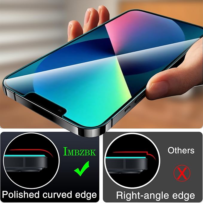 IMBZBK 3 Pack Screen Protector for iPhone 13 Accessories, Case Friendly Film - Image 7
