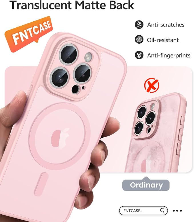 FNTCASE for iPhone 15 Pro Case: Translucent Matte Cases - Image 6