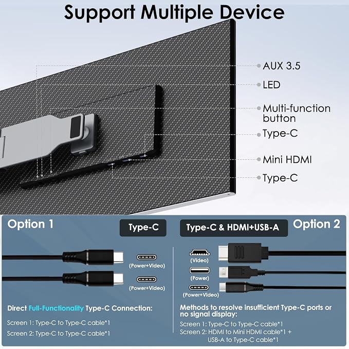 Redalf 15.6" FHD Portable Triple Monitor - Image 4