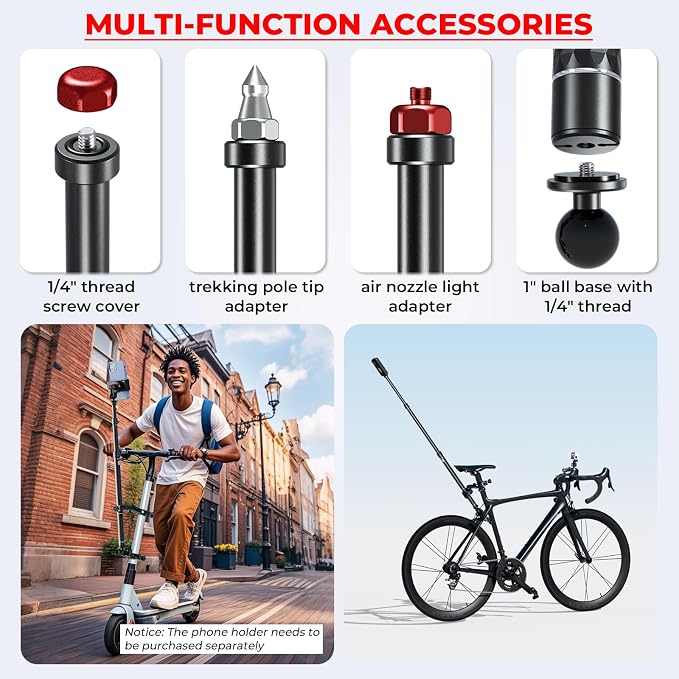 VAZESWIN Aluminum Alloy Motorcycle Camera Mount Kit - Image 5
