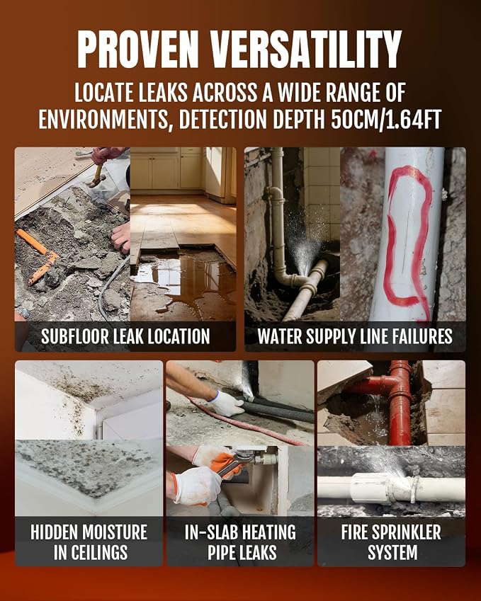 Underground Water Leak Detector, 0.5m Indoor Find Water Leak Device - Image 4