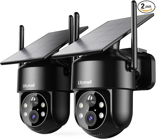 LITYMOL 2K Solar Camera for Home Safety, 360° View Security Cameras Wireless by Unknown