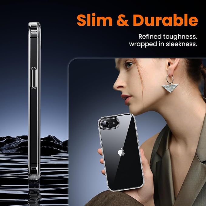 toushion 3 in 1 for iPhone 16E Case Clear/iPhone 17E Case Screen Protector *2 - Image 5