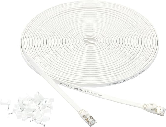 Amazon Basics RJ45 Cat 7 Ethernet Patch Cable, LAN Network, Includes 20 Nails by AmazonBasics