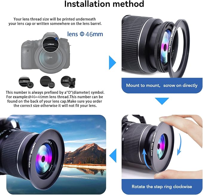 46mm Lens to 82mm Camera Lens Adapter, 46mm to 82mm Filter Step-Up Adapter Ring - Image 5