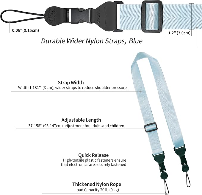 FIEIL 5 Pack Nylon iPad Strap, Adjustable Camera Neck Strap, Comfortable - Image 6