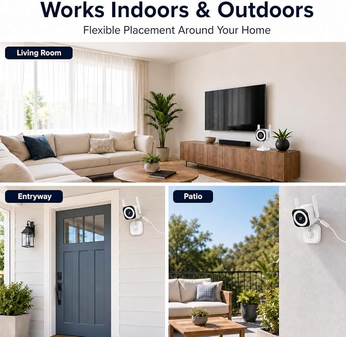 Cameras for Home Security Indoor Outdoor, Dual Antenna 5G/2.4G WiFi Security - Image 7