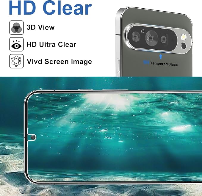 letosan 3 Pack for Google Pixel 9 Pro XL Screen Protector Tempered Glass + 3 - Image 7