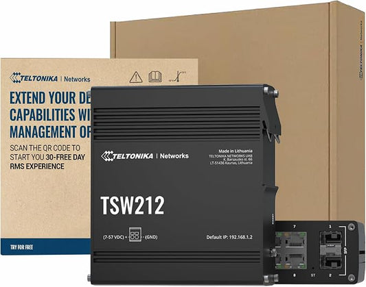 Teltonika TSW212 Industrial Managed Ethernet Switch by BoltonTechnical