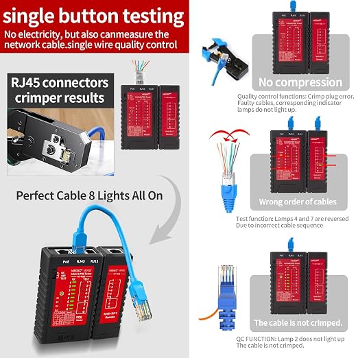 NOYAFA NF-468S Network Cable Tester, RJ45 Ethernet Cable Tester - Image 5