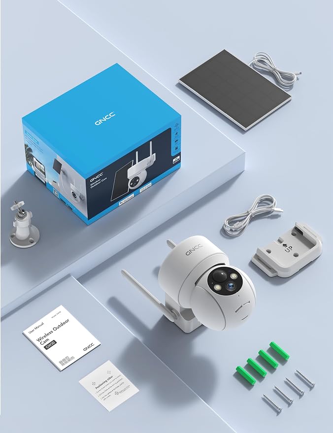 GNCC Solar Security Cameras Wireless Outdoor 2.4G WiFi, 360° View, - Image 7