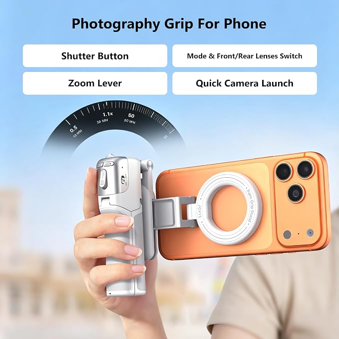 Magnetic Phone Camera Shutter Grip, Extendable Selfie Stick & Tripod Portable - Image 3