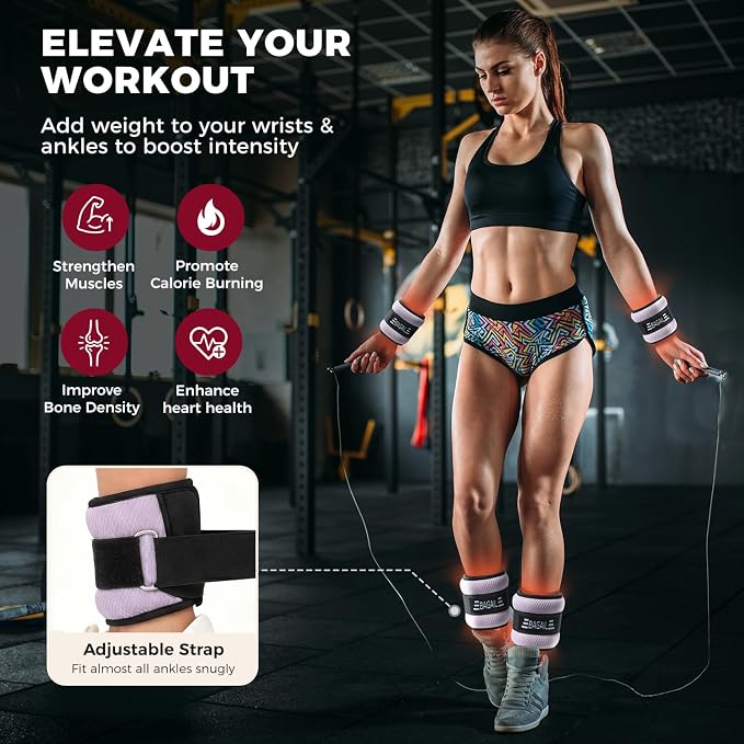BAGAIL Ankle Wrist Weights for Women & Men, One Pair of 1/2/4/6/8/10 LBS - Image 4