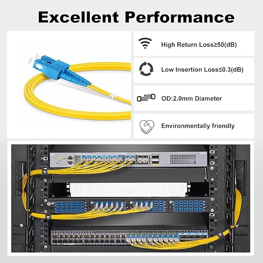 FiberPrime- OS2 SC to SC Single Mode Fiber Patch Cable, Duplex Singlemode - Image 5