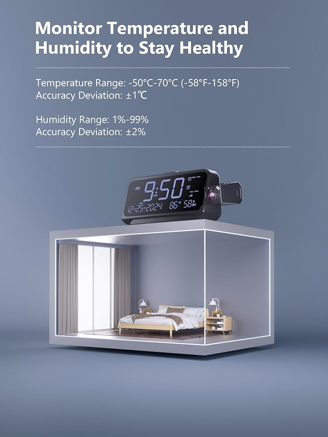 Projection Alarm Clock, Digital Clock - Image 6