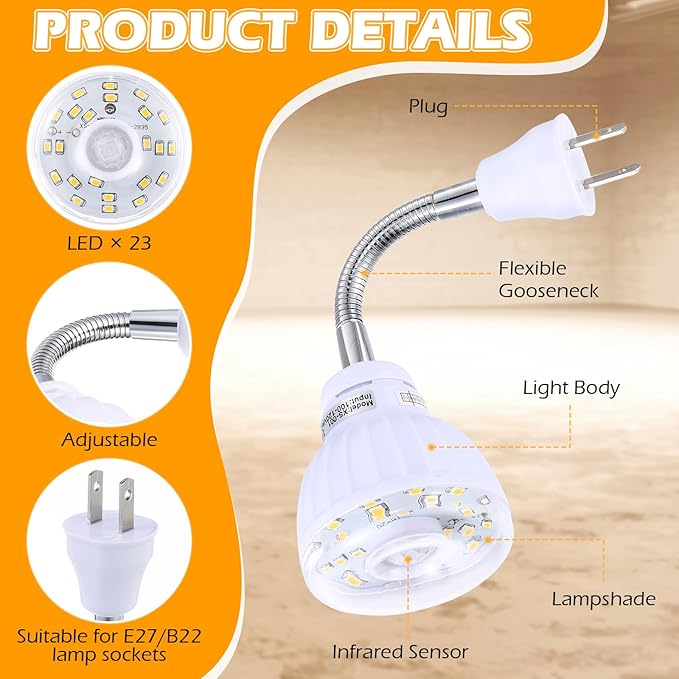Yahenda 3 Pack Motion Activated LED Night Light Plug in Smart Dusk Dawn Sensor - Image 3