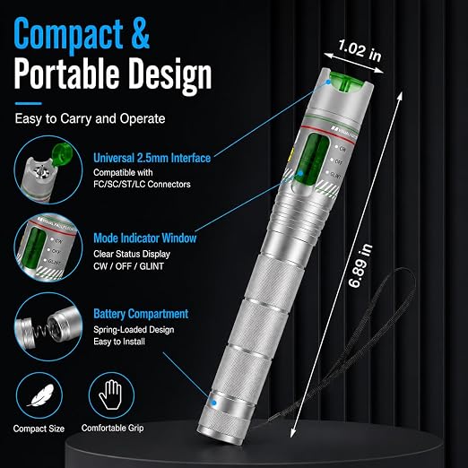 2PCS Fiber Optic Visual Fault Locator Kit, VFL Pen Compatible - Image 5