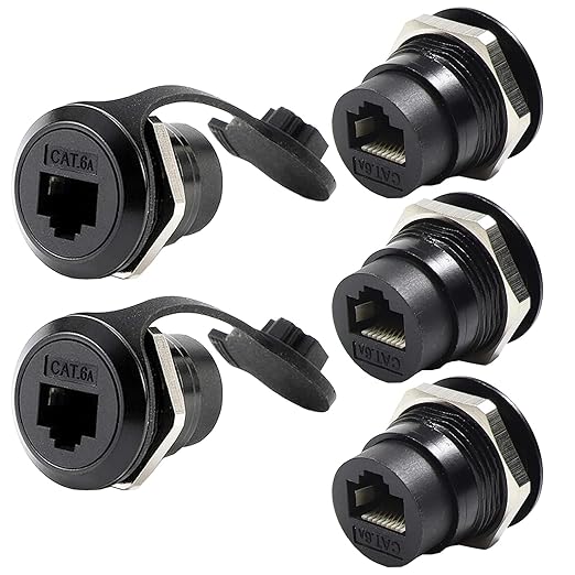 PENGLIN 5PCS Waterproof RJ45 Panel Mount Connector, RJ45 CAT6A/6/5E Shielded by PENGLIN