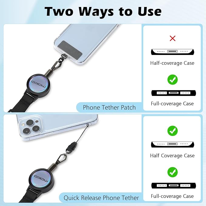MoKo Anti-theft Phone Tether, Phone Lanyard Retractable Steel Line Cellphone - Image 6