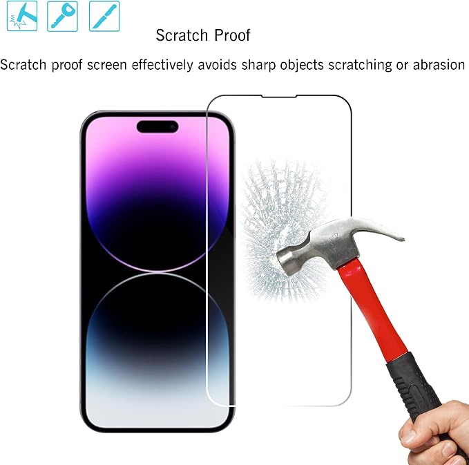 Ailun 3 Pack Screen Protector for iPhone 14 Pro + 3 Pack Camera Lens Protector - Image 5
