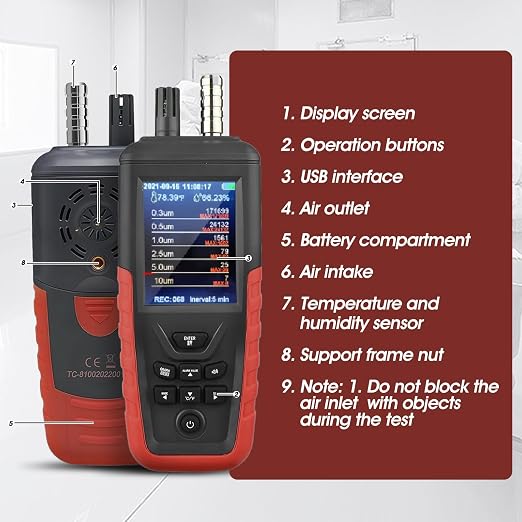 Air Quality Monitor Dust Particle Counter Indoor, Home Air Quality Sensitivity - Image 5
