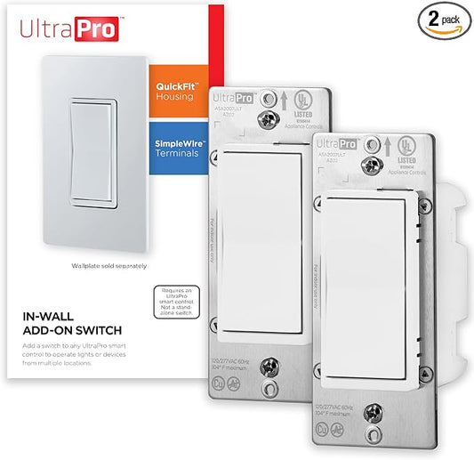 UltraPro 700 Series Add-On Switch QuickFit and SimpleWire, in-Wall White Rocker by UltraPro