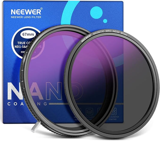 NEEWER HD True Colors 67mm Variable ND Filter ND2-512, VND Filter & Magnetic by Neewer