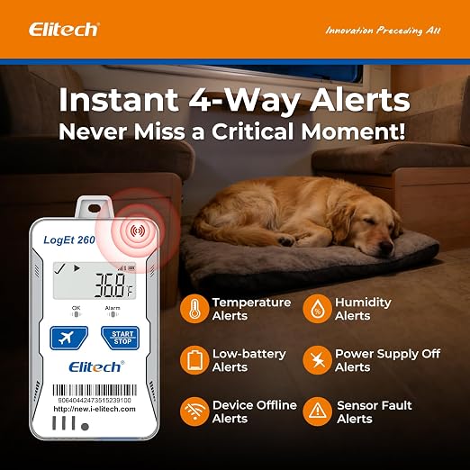 Elitech 4G Cellular RV Pet GPS Temperature Humidity Monitor Remote Data Logger - Image 7